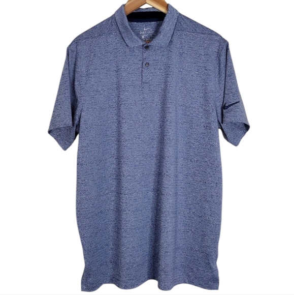 Nike Men's Blue Comfort Fit Short Sleeve Athletic Golf Polo Shirt Sz L - Picture 1 of 13